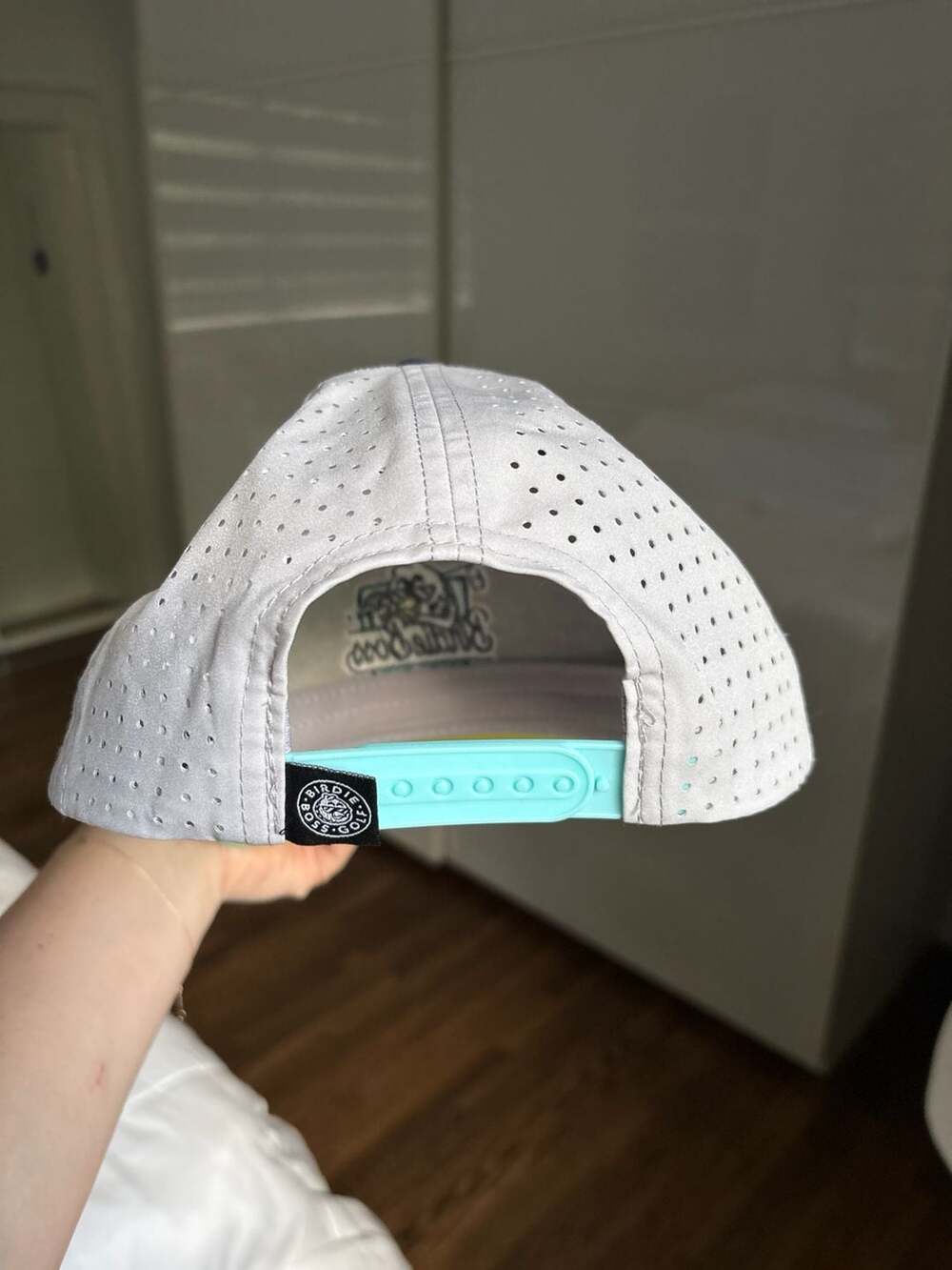 Birdie Boss Golf Grey and Teal Performance Rope Hat with Perforated Panels - Picture 4 of 8